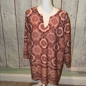 Violet & Claire Pink and Red Patterned Top